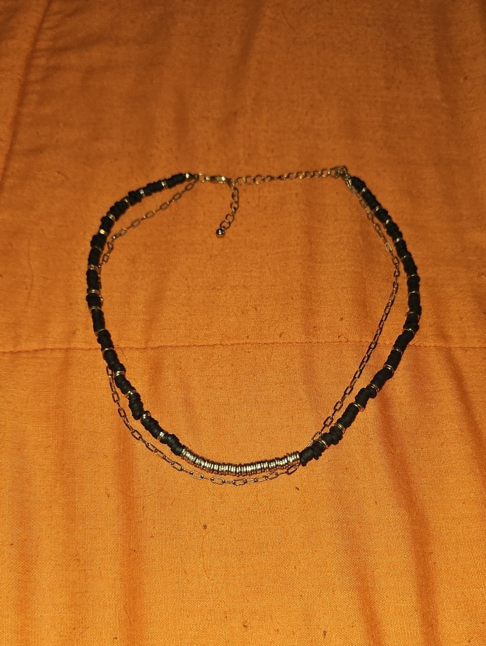 Womens Black And Gold 2 Layered Necklace!